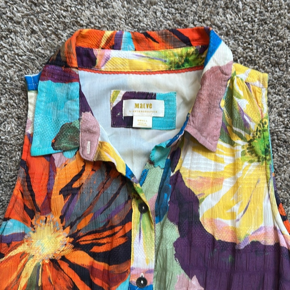 NWOT Anthropologie Maeve Tiered Floral Swing Dress Size Small